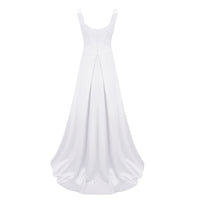 Fiona White Satin Square Neck Maxi Dress