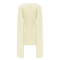Piroska Yellow Sleeveless Pearl Trim Mini Dress
