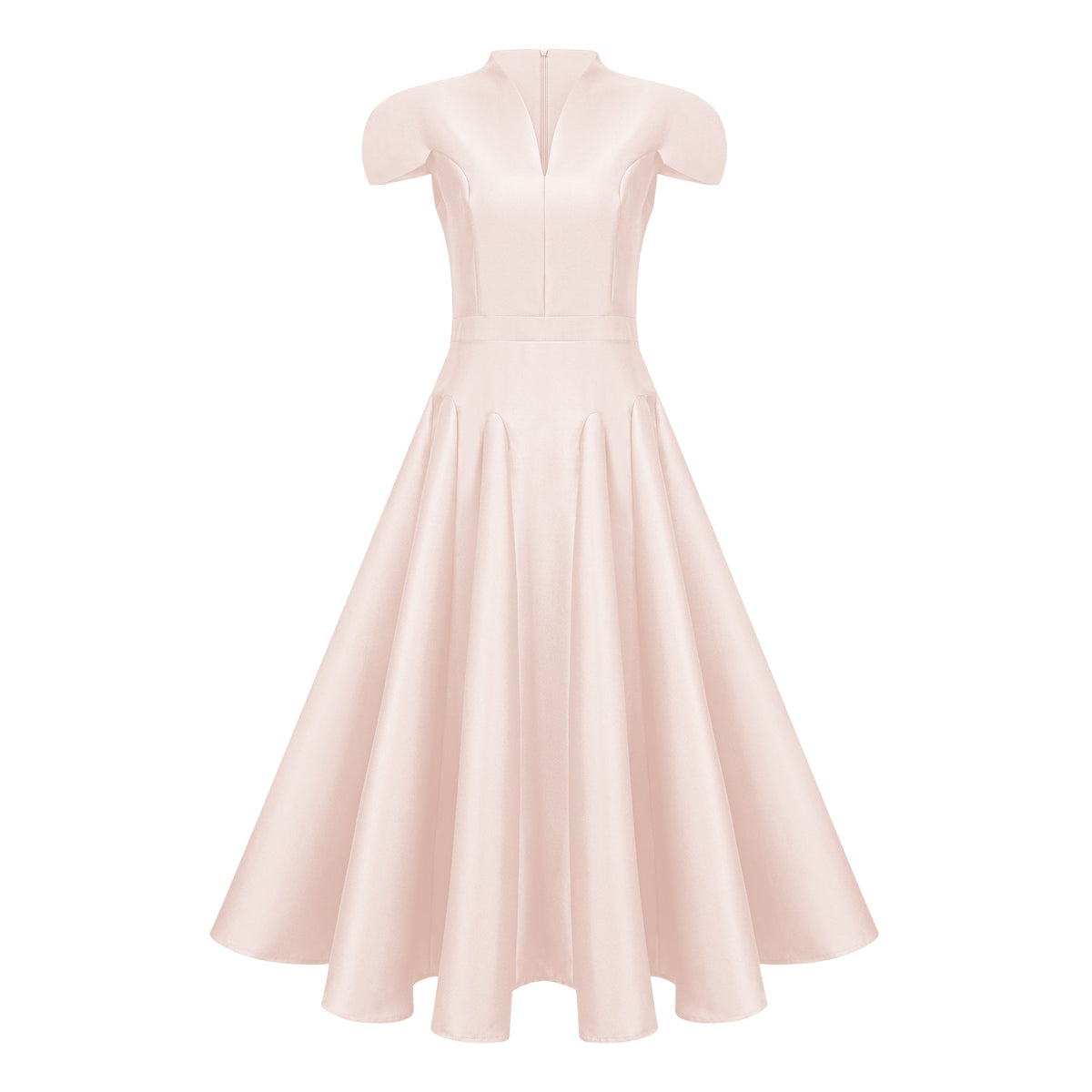 Aventin Pink Godet Design Midi Dress