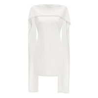 Piroska White Sleeveless Pearl Trim Mini Dress