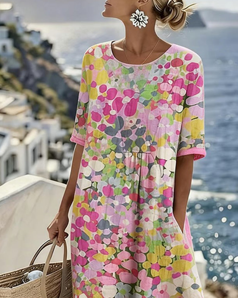 Elena Flowing Floral Midi Dress