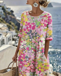 Elena Flowing Floral Midi Dress