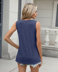 Women’s V Neck Sleeveless Tee Loose Fit Basic Tank Top