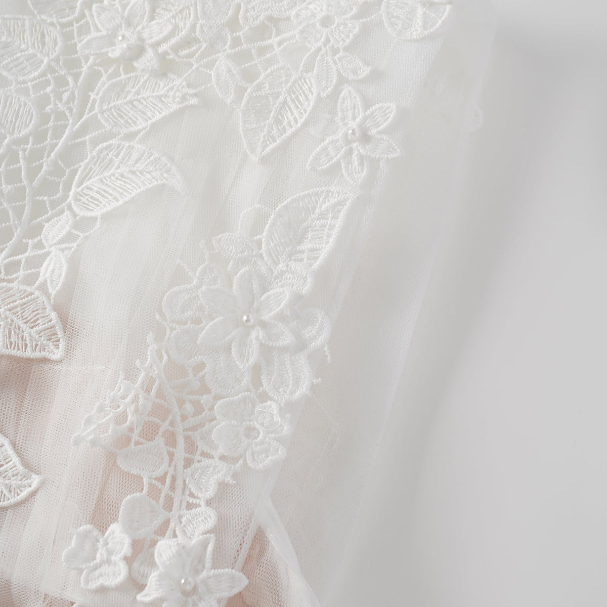 Annabelle Flower-appliqué Tulle Midi Dress (Without Belt)