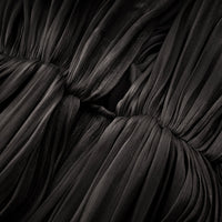 Mila pleated satin maxi dress in Black