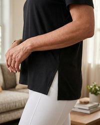 Longer Sleeve Plus Size V-Neck T-Shirt — Covers Your Arms & Hides Your Belly