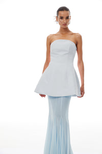 Mélanie Blue Corset Dress & Mesh Skirt Set
