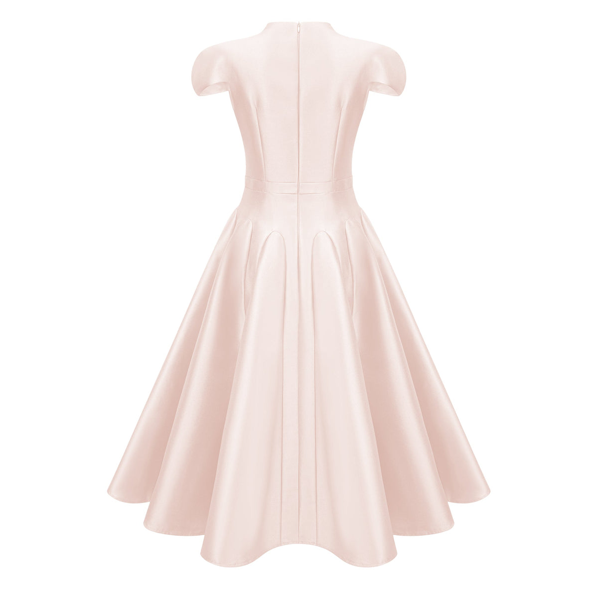 Aventin Pink Godet Design Midi Dress