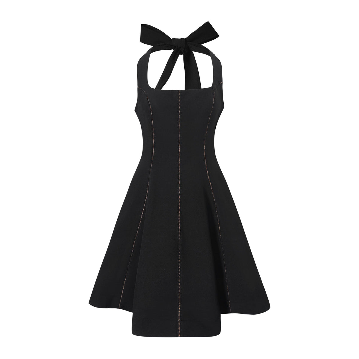 Quirine halterneck bow-detail mini dress in Black