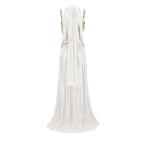 Gwenaëlle White Rhinestone Panel Maxi Dress