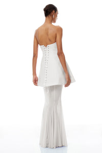 Mélanie White Corset Dress & Mesh Skirt Set
