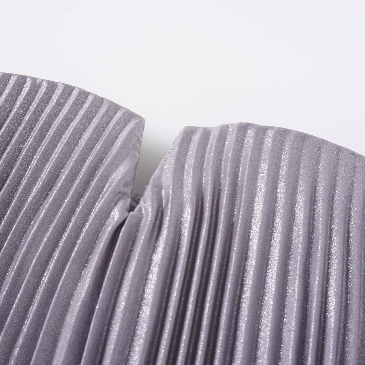 Satiné Purple Fully-pleated Maxi Dress