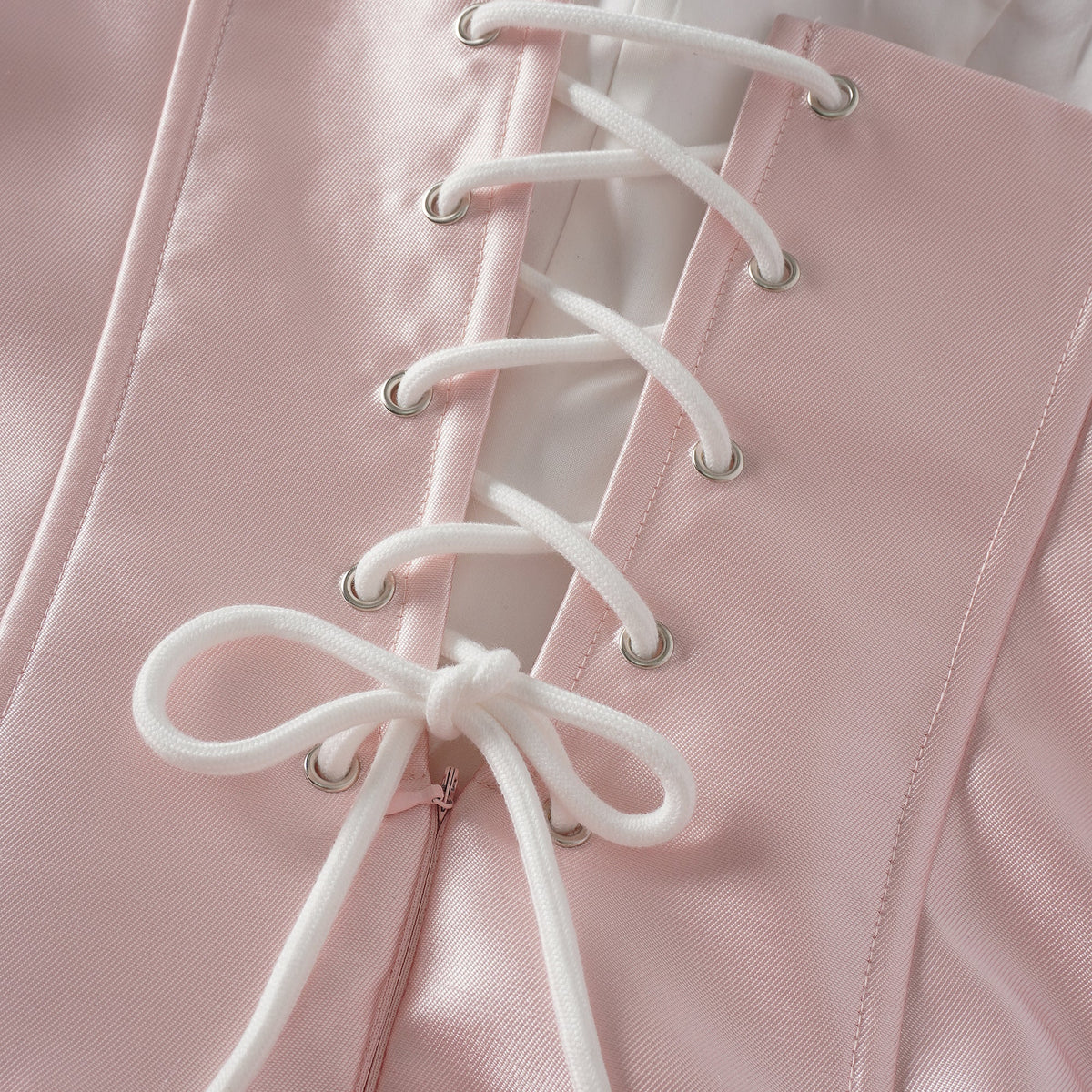 Laurine Pink Ruffled Satin Mini Dress