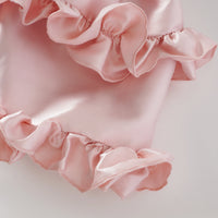 Laurine Pink Ruffled Satin Mini Dress