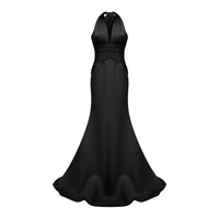 Emmeline Black Train Design Gathered Maxi Dress