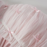Laurine Pink Ruffled Satin Mini Dress