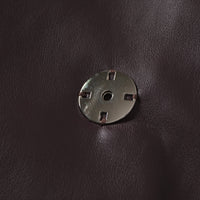 Solange Brown Leather Mini Blazer Dress