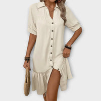 Mirana – Shirt Dress with Ruffles and Button Placket
