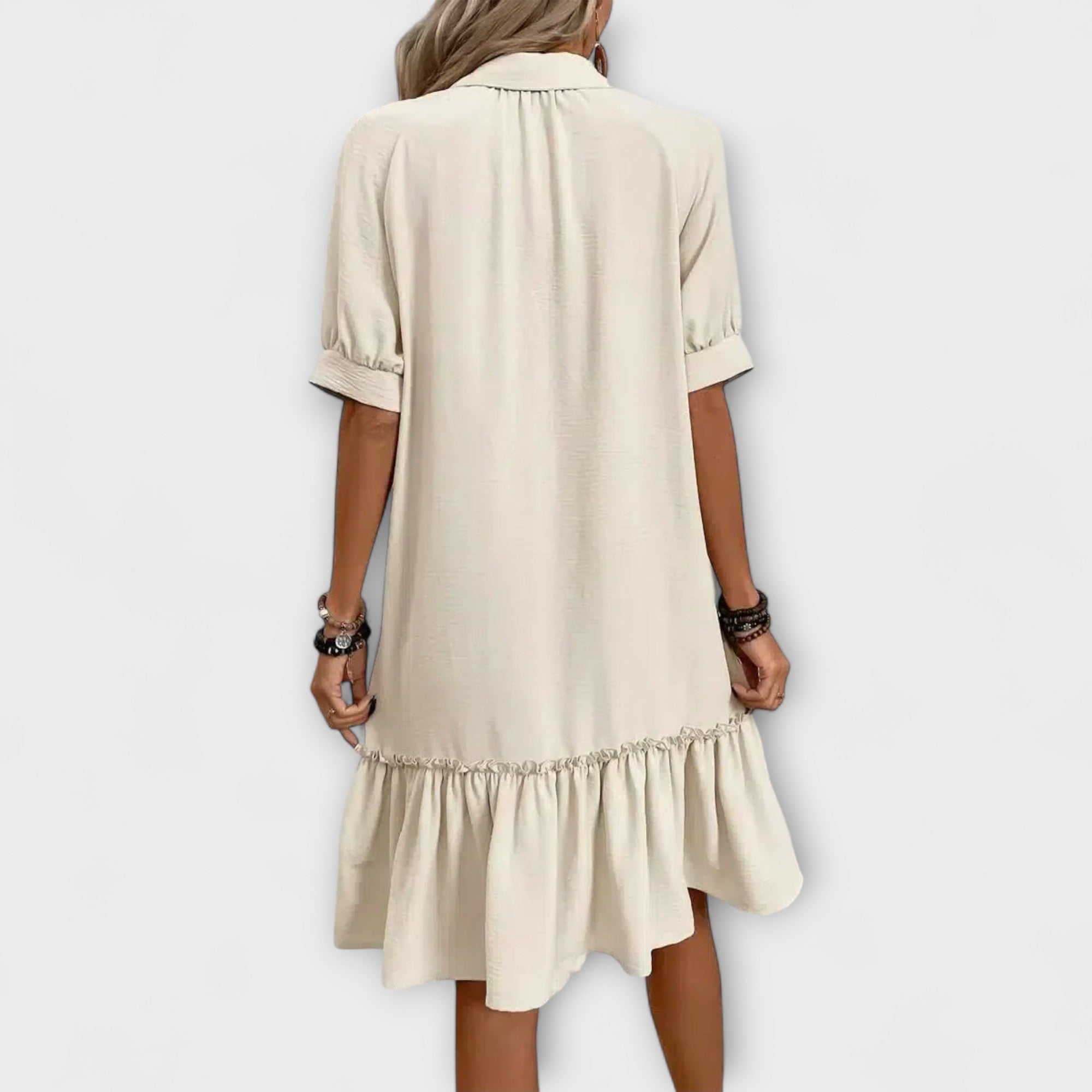 Mirana – Shirt Dress with Ruffles and Button Placket