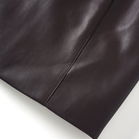 Solange Brown Leather Mini Blazer Dress