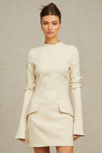 Chloé cream-white fitted mini dress