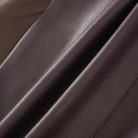 Solange Brown Leather Mini Blazer Dress