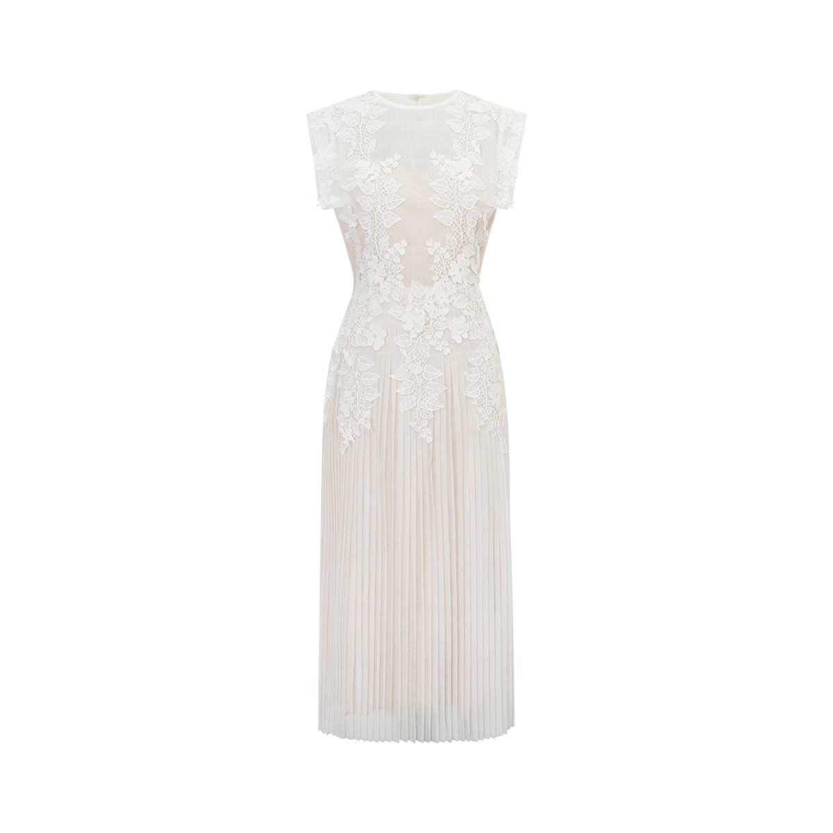 Annabelle Flower-appliqué Tulle Midi Dress (Without Belt)