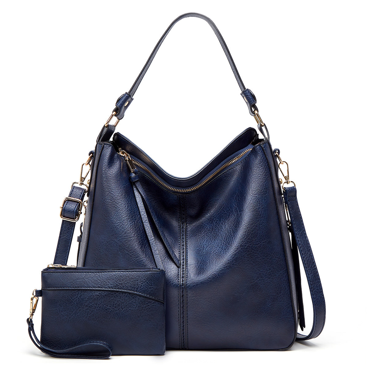 Leather Hobo Handbag + FREE Pouch Wallet