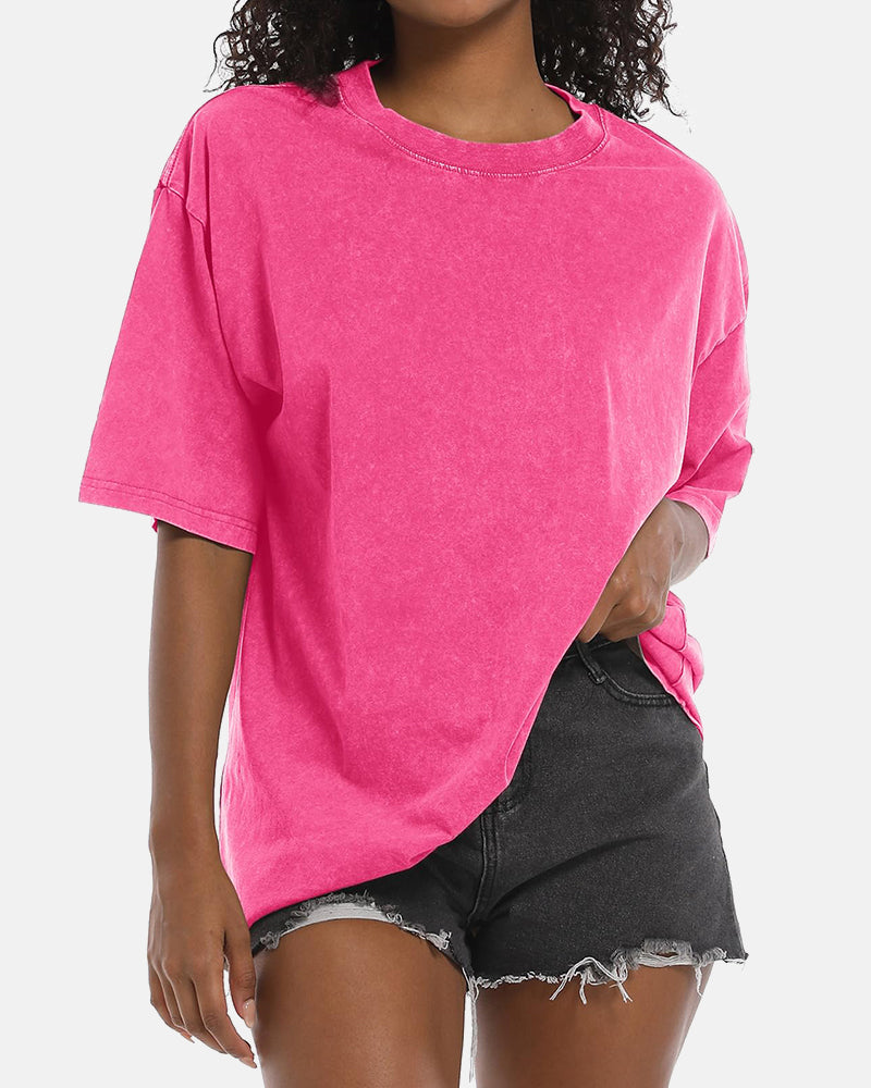 Oversized Acid Washed Cotton Vintage T-Shirts for Unisex
