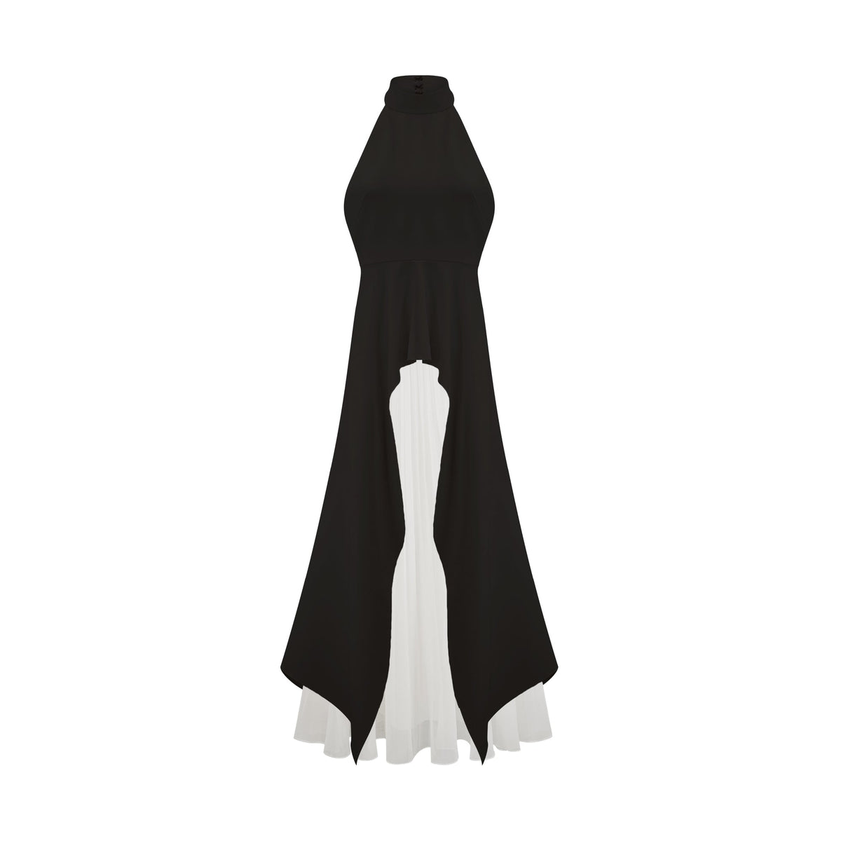 Inés halterneck layered long dress