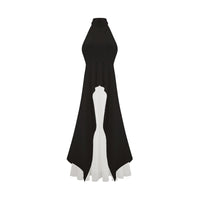 Inés halterneck layered long dress