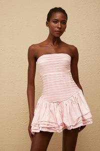 Inès Pink Smocked Mini Dress