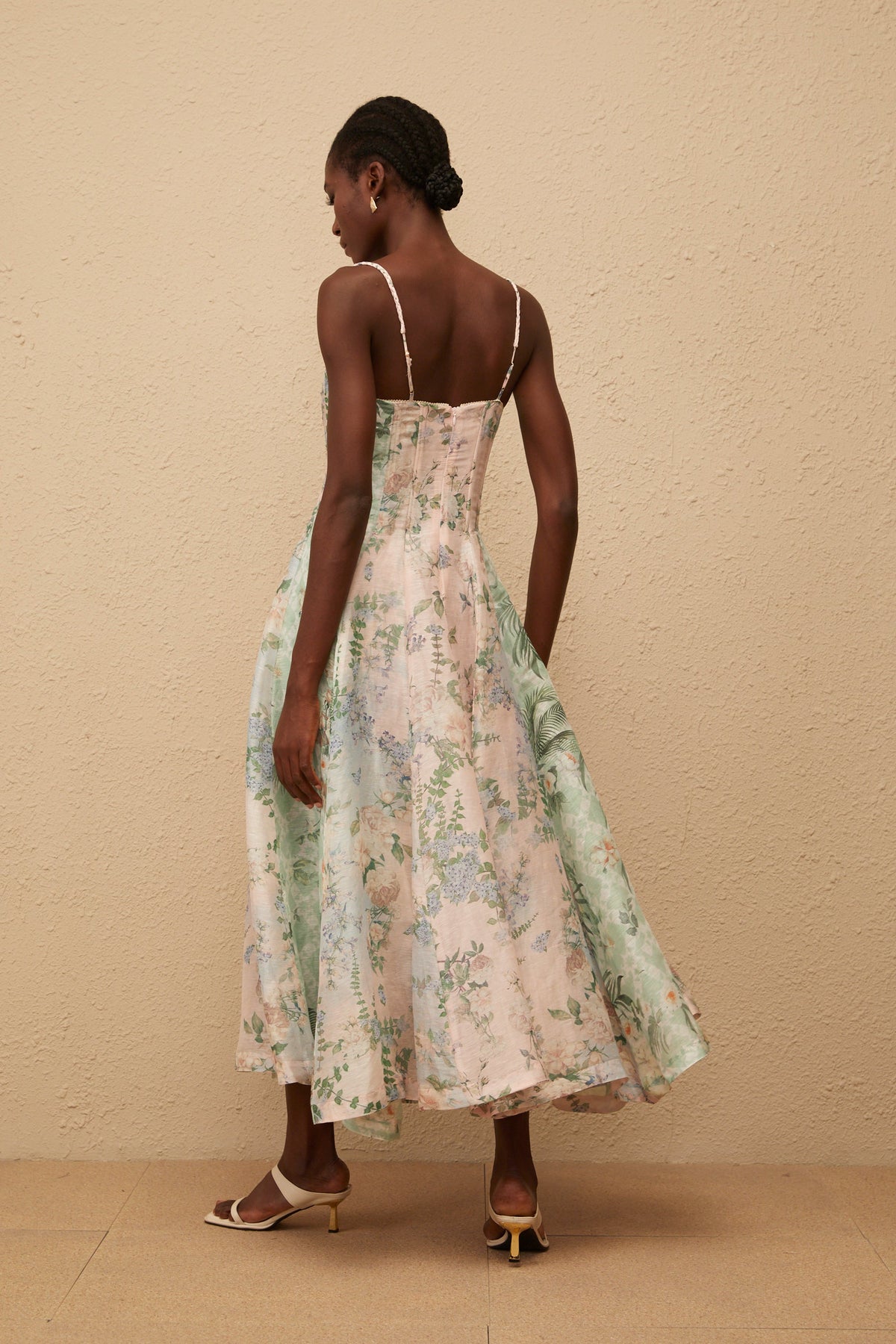 Aurore Pink Floral Print Maxi Dress
