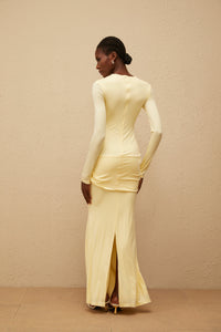 Nolwenn Yellow Gathered Maxi Dress
