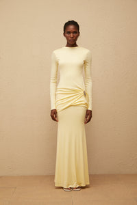 Nolwenn Yellow Gathered Maxi Dress