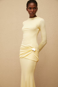 Nolwenn Yellow Gathered Maxi Dress