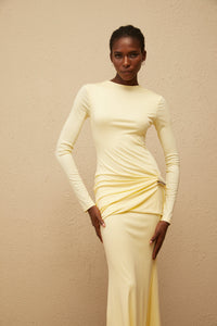 Nolwenn Yellow Gathered Maxi Dress