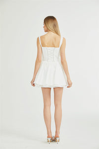 Camille white corset mini dress
