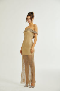 Lourdes rhinestone-embellished maxi dress