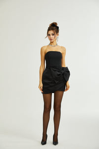 Lanetta bowknot asymmetrical dress