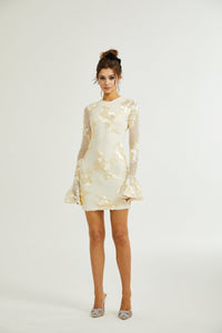Nalini floral-embroidered open-back dress