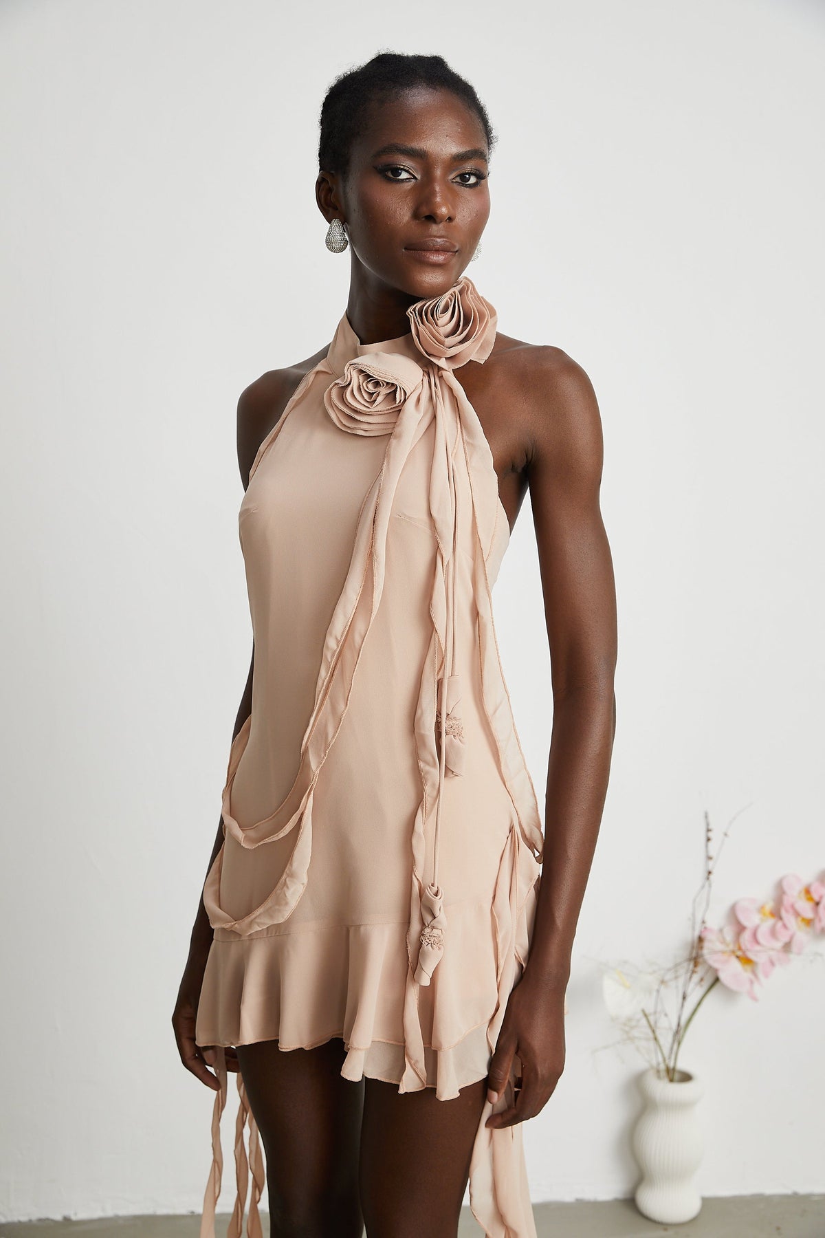 Eloisee Floral Asymmetrical Mini Dress