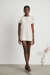 Bernadette interwoven embellished mini dress
