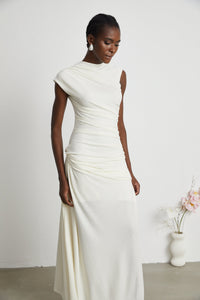 Lanetta jersey-knit draped maxi dress