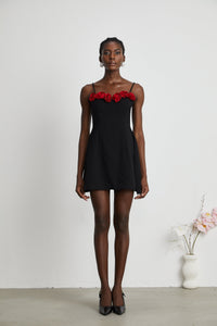Pauline faux-flower mini dress