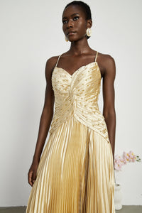 Eline pleated maxi dress