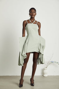 Michel layered-hemline mini dress