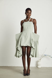 Michel layered-hemline mini dress