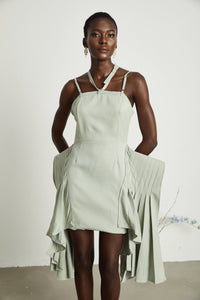 Michel layered-hemline mini dress