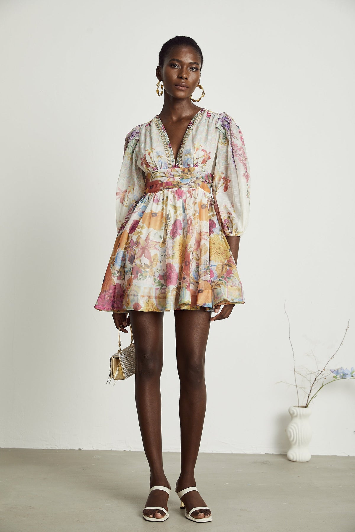 Axelle floral-print mini dress